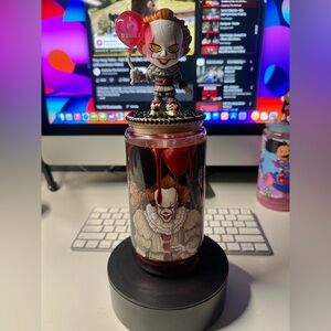 Pennywise Themed Drinkware with Red and White Design